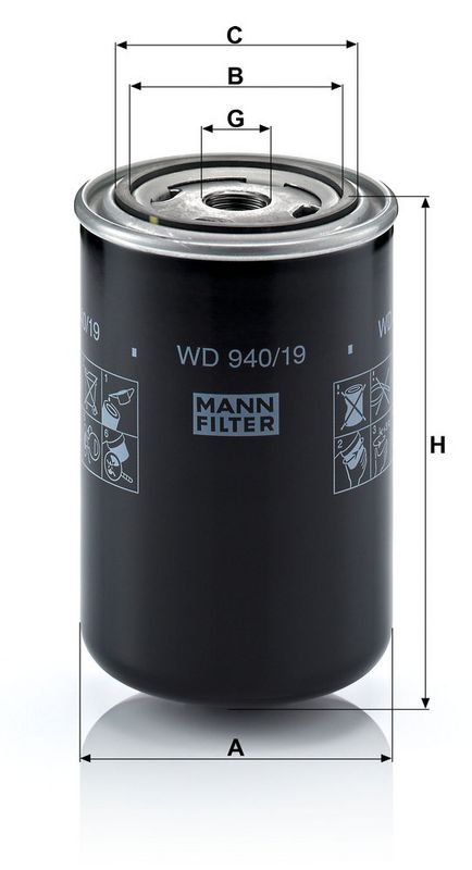 Õlifilter, MANN-FILTER WD 940, 19