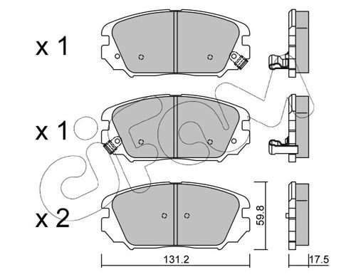 CIFAM fékbetétkészlet, tárcsafék 822-885-0