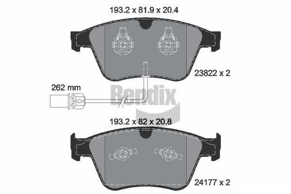 BENDIX Braking fékbetétkészlet, tárcsafék BPD2052