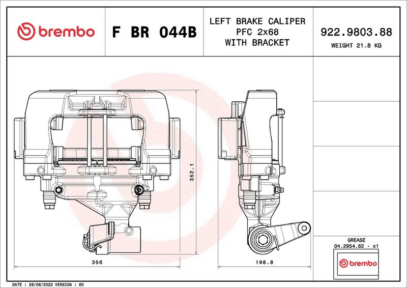 BREMBO FBR044B Brake Caliper