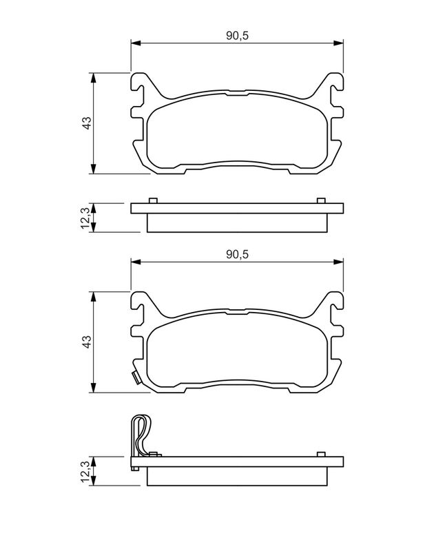 Piduriklotsi komplekt, ketaspidur, BOSCH 0 986 494 482