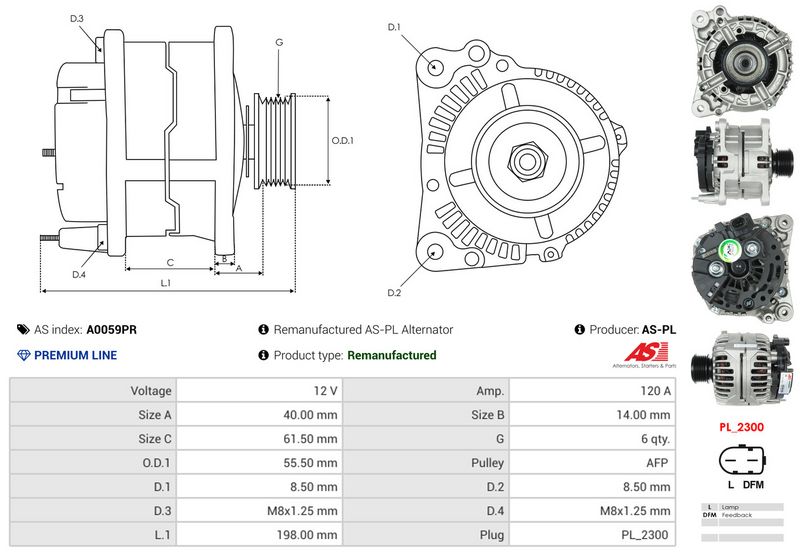 AS-PL A0059PR Alternator