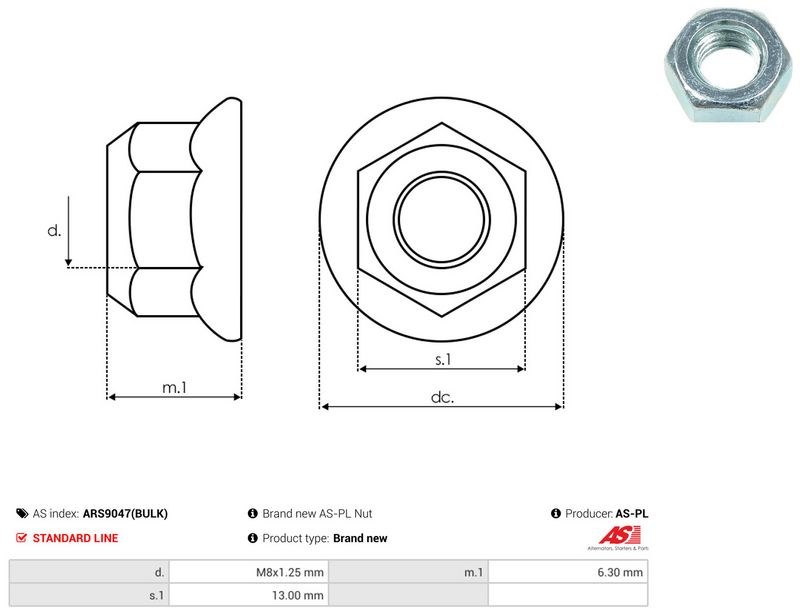 AS-PL ARS9047(BULK) Repair Set, alternator