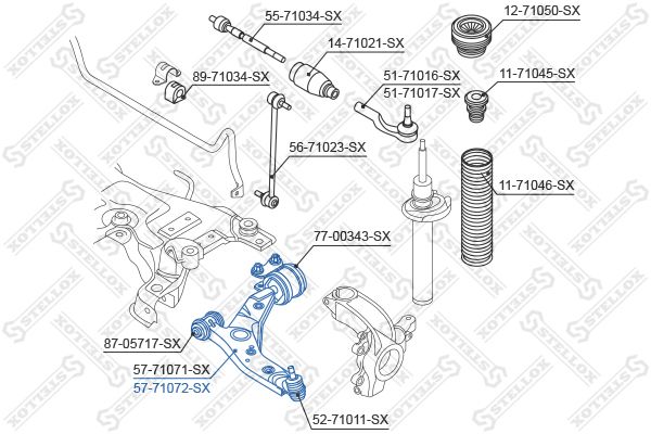 STELLOX 57-71072-SX Control/Trailing Arm, wheel suspension