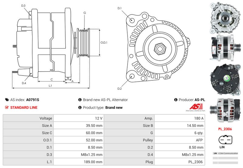 AS-PL A0791S Alternator