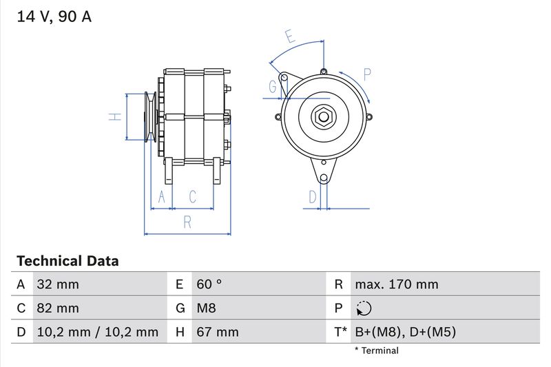 BOSCH Dynamo / Alternator 0 986 036 660