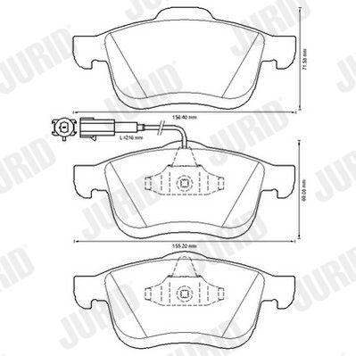 JURID 573334J Brake Pad Set, disc brake