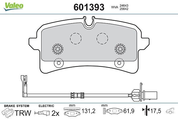 комплект спирачно феродо, дискови спирачки VALEO