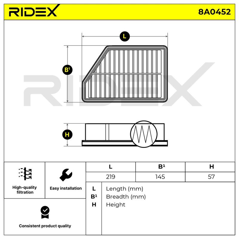 въздушен филтър RIDEX