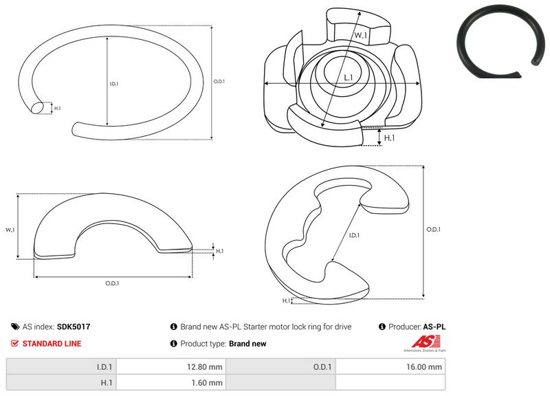 AS-PL SDK5017 Repair Kit, starter