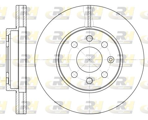 Гальмівний диск, передня вісь, з вентиляцією, 256мм, кількість отворів 4, Roadhouse 6573.10