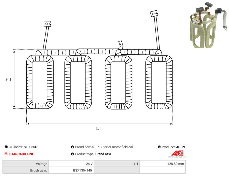 AS-PL SF0055S Field Winding, starter