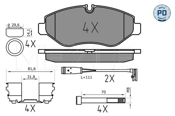 MEYLE 025 291 9220/PD Brake Pad Set, disc brake