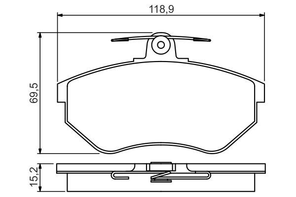 Комплект гальмівних накладок, дискове гальмо, Bosch 0986495246