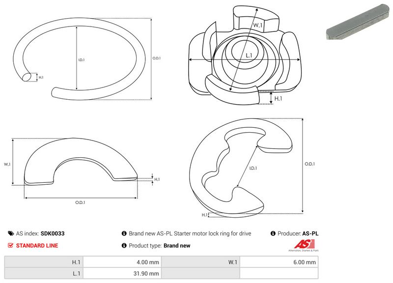 AS-PL SDK0033 Repair Kit, starter