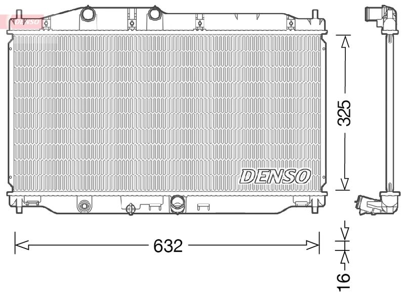 Радіатор, система охолодження двигуна, Denso DRM40043