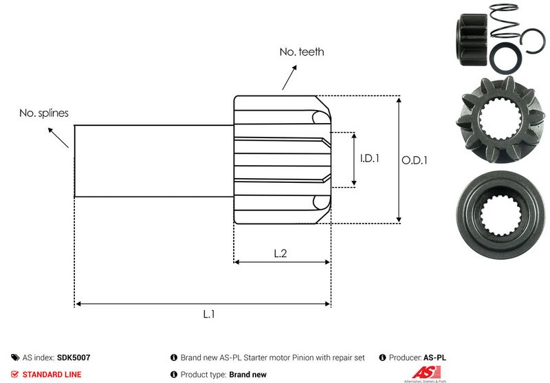 Remondikomplekt, Starter, AS-PL SDK5007