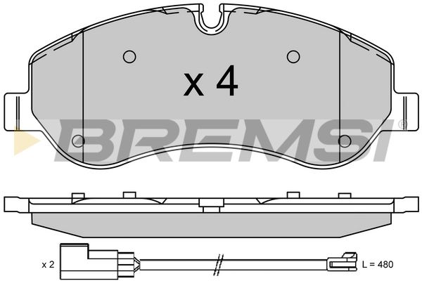 Комплект гальмівних накладок, дискове гальмо, Bremsi BP3525