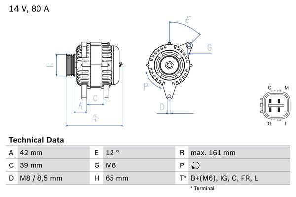 Генератор, Bosch 0986080570