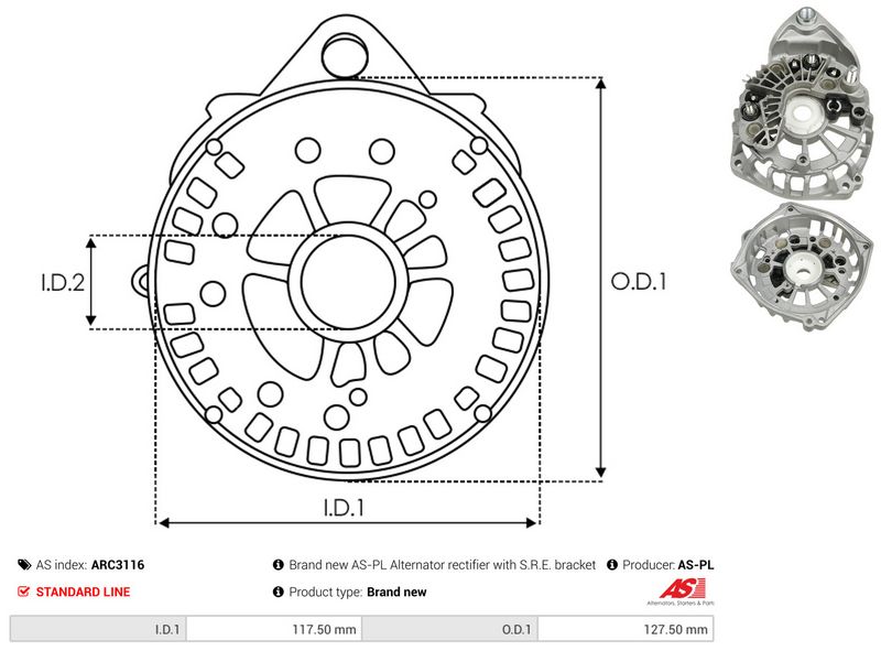 AS-PL ARC3116 Rectifier, alternator