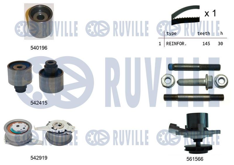 RUVILLE Vízpumpa + fogasszíj készlet 5504981