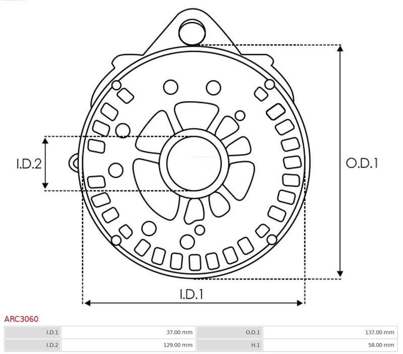 Тримач, фланець привода генератора, Auto Starter ARC3060