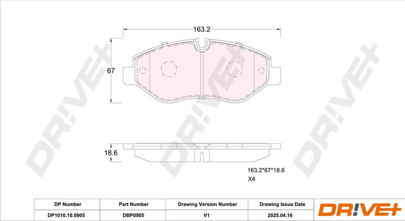Set placute frana,frana disc DP1010.10.0905 Dr!ve+