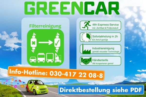 GREENCAR Automotive GR01-145764 - Soot/Particulate Filter Cleaning