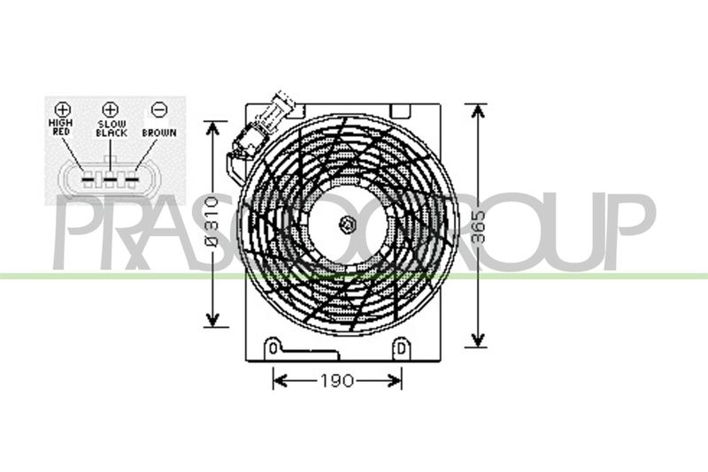 PRASCO ventilátor, motorhűtés OP017F001