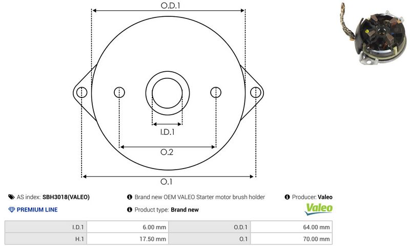 AS-PL SBH3018(VALEO) Starter Lid, carburettor