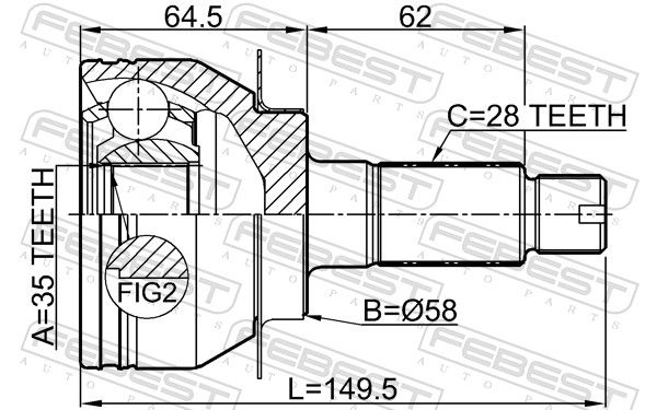 FEBEST 0710-RW415 Joint Kit, drive shaft