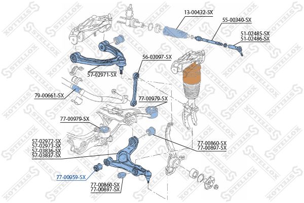 STELLOX 77-00959-SX Mounting, control/trailing arm