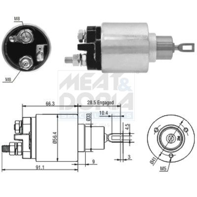 MEAT & DORIA Magneetschakelaar, startmotor 46033