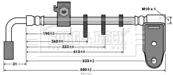 BORG & BECK fékcső BBH7407