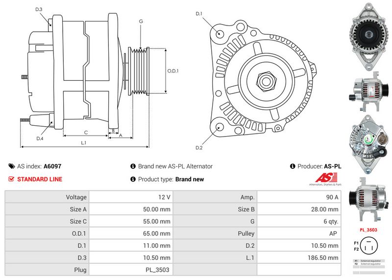 AS-PL A6097 Alternator