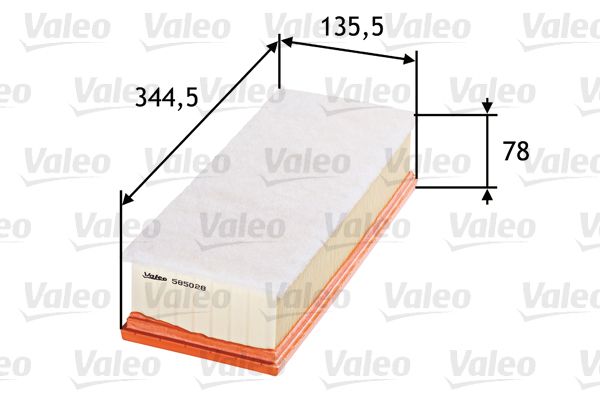 Повітряний фільтр, фільтрувальний елемент, Valeo 585028