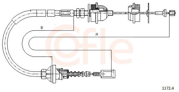 Тросовий привод, привод зчеплення, Fiat Ducato PSA Jumper Boxer 94-02, Cofle 1172.4