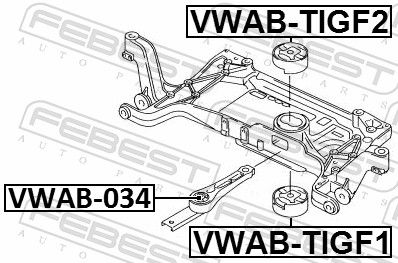 FEBEST VWAB-TIGF1 Bushing, axle beam