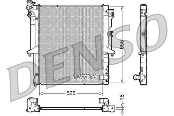 Радіатор, система охолодження двигуна, Denso DRM45017