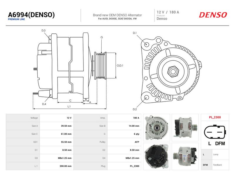 This part match OEM code: 03G903023GX