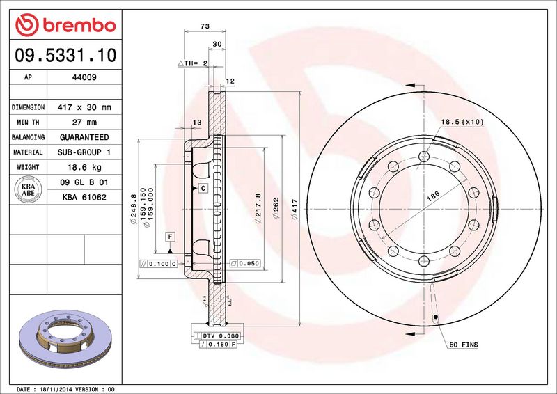 Disc frana 09.5331.10 BREMBO
