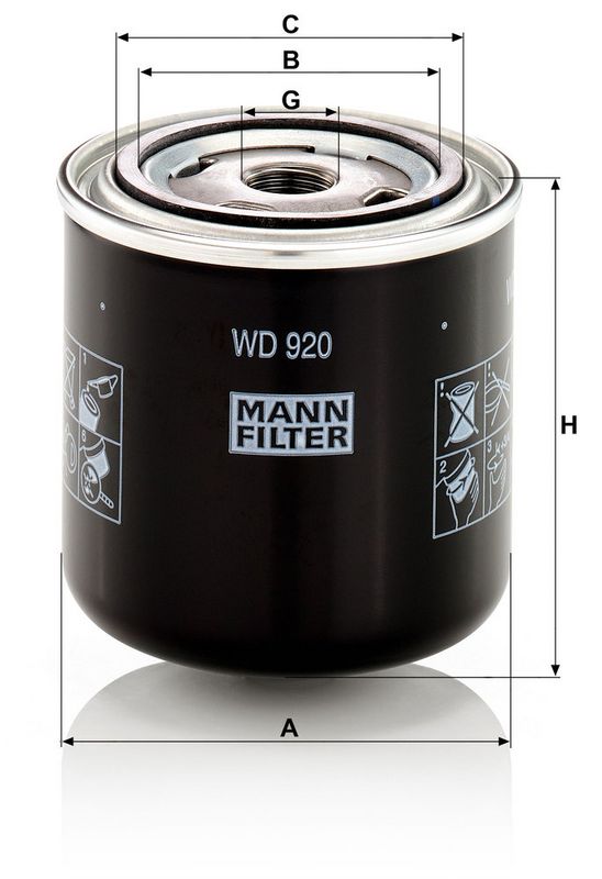 Filter, tööhüdraulika, MANN-FILTER WD 920