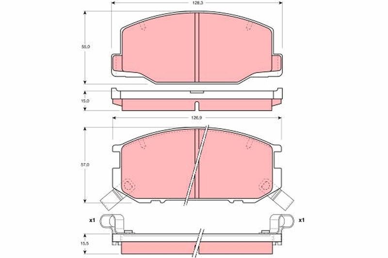 Комплект гальмівних накладок, дискове гальмо, Trw GDB1190