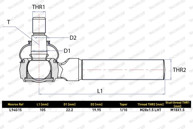 Hlava příčného táhla řízení L94G15
