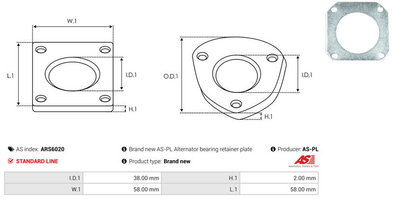 AS-PL ARS6020 Repair Set, alternator