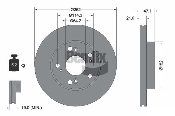 BENDIX Braking féktárcsa BDS1814