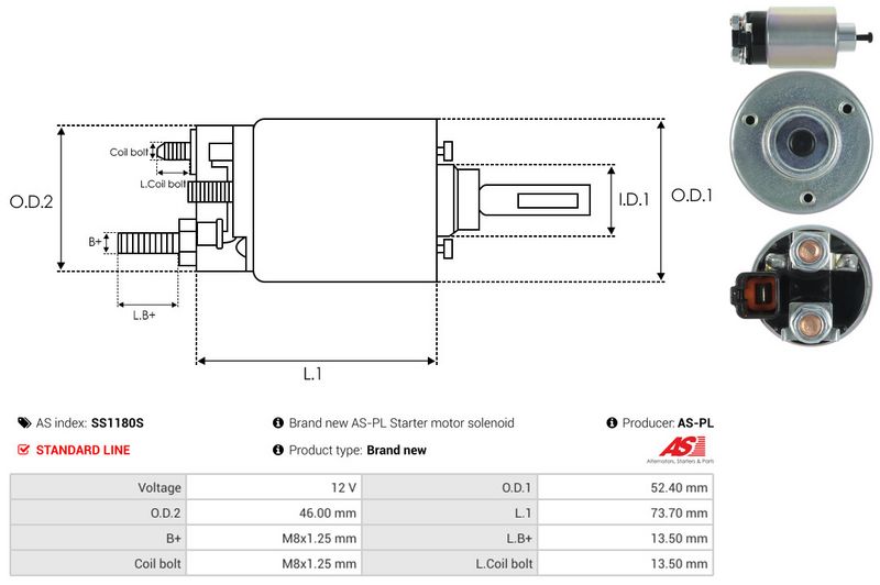 Magnetlülitus, starter, AS-PL SS1180S
