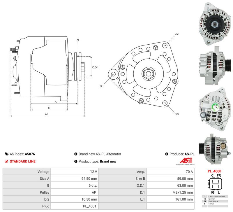 Generaator, AS-PL A5076