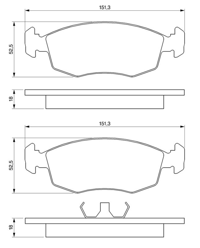BOSCH 0986469070 Brake Pad Set, disc brake