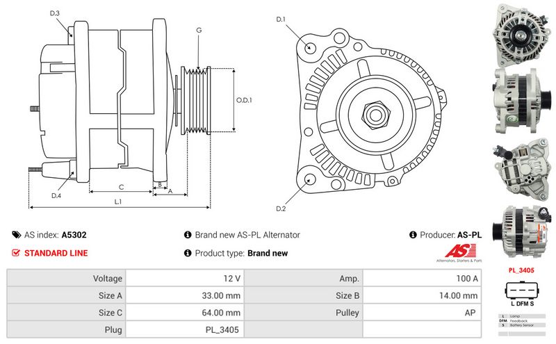 AS-PL A5302 Alternator